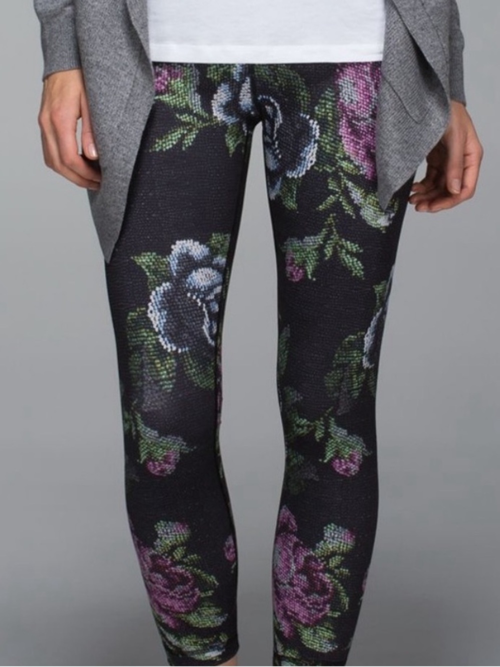 lululemon High Times Pant Full On Luon Garden Party Smooth Silver Floral - Picture 3 of 12